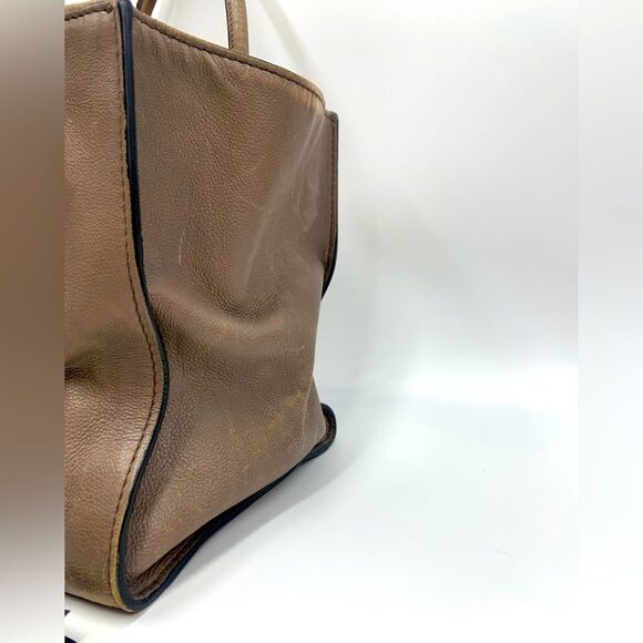 Auth PRADA Glacé Calf Pomice Twin Pocket Tote Bag Very Good Preloved Satchel - Picture 7 of 16